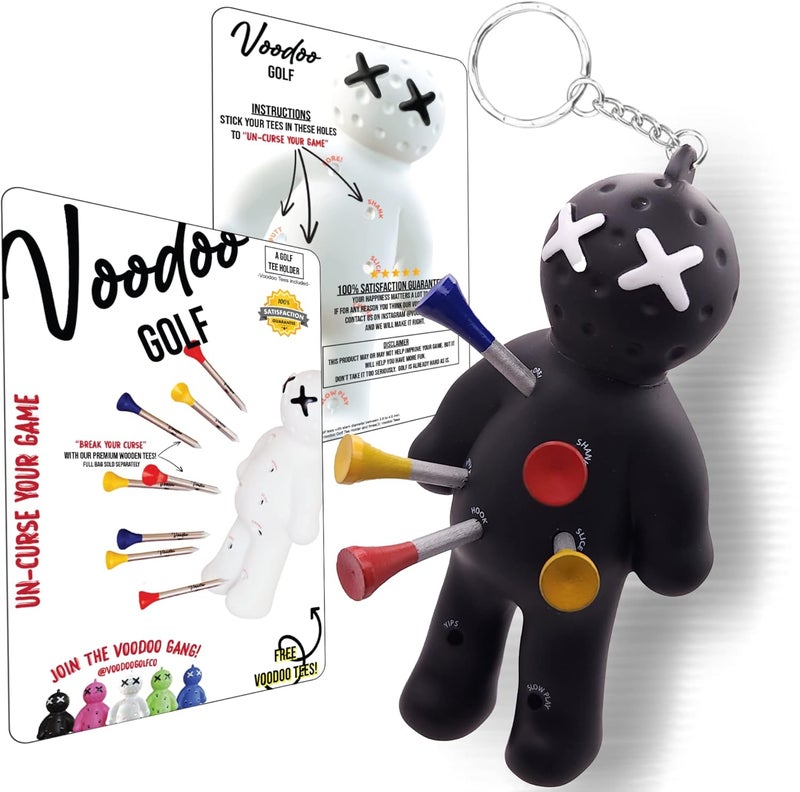 Voodoo Golf Ball Tee Holder | Novelty Keychain Accessory for Bag | Gifts for Men | Fits 3 1/4, 2 3/4, 1 1/2 Tees - Image 1